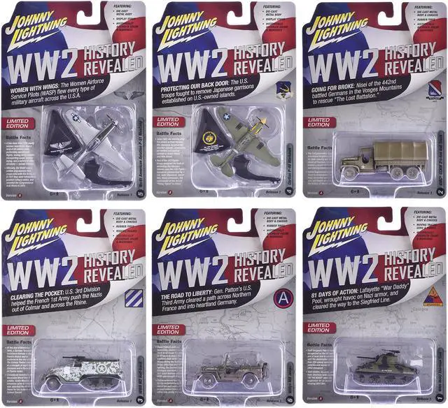 Main image of "Military" Set A of 6 pieces 2024 Release 1 Limited Edition 1/64 Diecast Model Cars by Johnny Lightning
