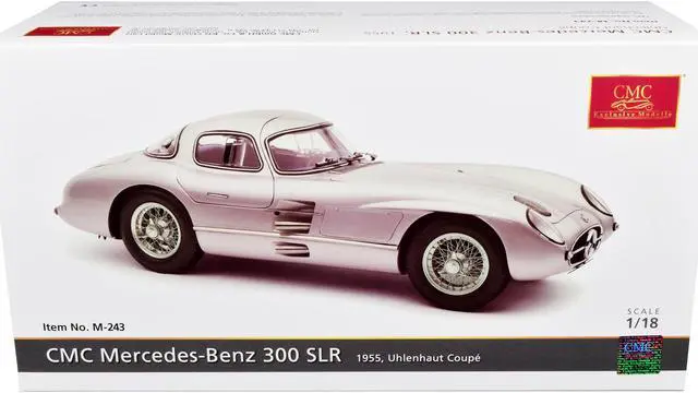 Alt view image 5 of 5 - 1955 Mercedes-Benz 300 SLR "Uhlenhaut Coupe" Silver with Blue Interior 1/18 Diecast Model Car by CMC