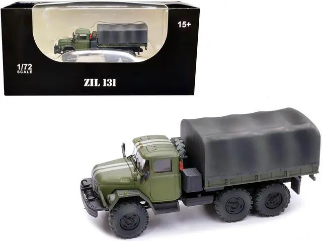 Main image of ZIL 131 Cargo Truck Green with White Stripes "Ukrainian Ground Forces" 1/72 Diecast Model by Legion