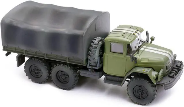 Alt view image 3 of 8 - ZIL 131 Cargo Truck Green with White Stripes "Ukrainian Ground Forces" 1/72 Diecast Model by Legion