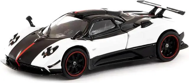 Alt view image 2 of 3 - Pagani Zonda Cinque Bianco Benny White and Black "Global64" Series 1/64 Diecast Model Car by Tarmac Works