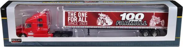 Alt view image 3 of 3 - Volvo 770 Red with Trailer "100 Years Farmall" 1/64 Diecast Model by SpecCast