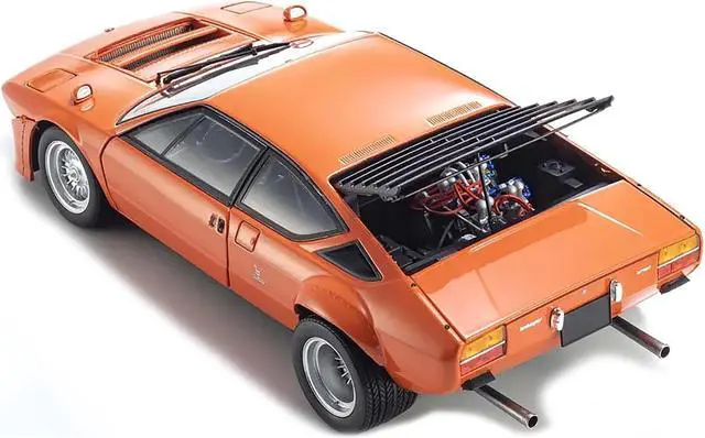Alt view image 5 of 6 - Lamborghini Urraco Rally Orange 1/18 Diecast Model Car by Kyosho