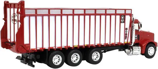 Alt view image 3 of 3 - Peterbilt Truck Red with Meyer Manufacturing 8126RT Boss Forage Box 1/64 Diecast Model by SpecCast