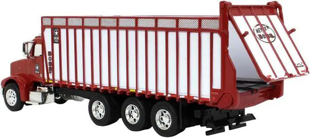 Alt view image 2 of 3 - Peterbilt Truck Red with Meyer Manufacturing 8126RT Boss Forage Box 1/64 Diecast Model by SpecCast
