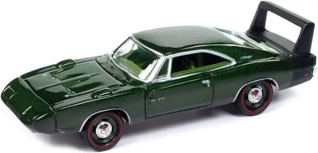 Alt view image 2 of 3 - 1969 Dodge Charger Daytona Dark Green Met w/Green Interior "Mecum Auctions" 1/64 Diecast Model Car by Johnny Lightning