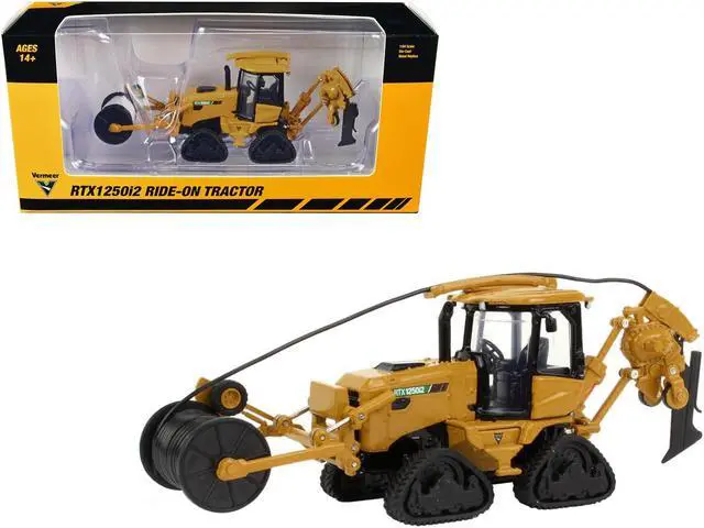 Main image of Vermeer RTX1250i2 Ride-On Tractor with Hose Attachment Yellow 1/64 Diecast Model by SpecCast