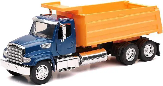 Alt view image 2 of 3 - Freightliner 114SD Dump Truck Blue and Yellow "Long Haul Trucker" Series 1/32 Diecast Model by New Ray