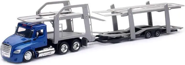Alt view image 2 of 3 - Freightliner Cascadia Auto Transporter Blue Metallic "Long Haul Trucker" Series 1/43 Diecast Model by New Ray