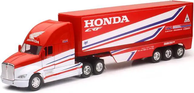Alt view image 2 of 3 - Kenworth Semi-Truck Red and White "Team Honda HRC" 1/32 Diecast Model by New Ray