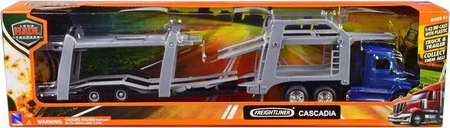 Alt view image 3 of 3 - Freightliner Cascadia Auto Transporter Blue Metallic "Long Haul Trucker" Series 1/43 Diecast Model by New Ray
