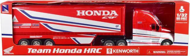 Alt view image 3 of 3 - Kenworth Semi-Truck Red and White "Team Honda HRC" 1/32 Diecast Model by New Ray