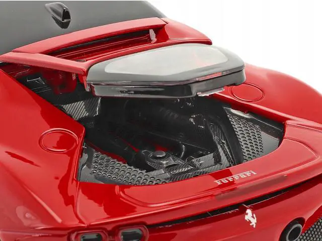 Alt view image 3 of 5 - Ferrari SF90 Stradale Red with Black Top "Race + Play" Series 1/18 Diecast Model Car by Bburago