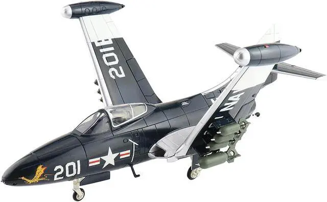 Alt view image 2 of 6 - Grumman F9F-5 Panther Aircraft "Golden Dragon, USS Oriskany" US Navy "Air Power Series" 1/48 Diecast Model by Hobby Master