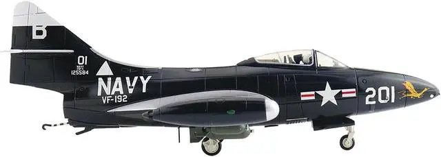 Alt view image 3 of 6 - Grumman F9F-5 Panther Aircraft "Golden Dragon, USS Oriskany" US Navy "Air Power Series" 1/48 Diecast Model by Hobby Master