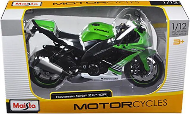 Alt view image 3 of 6 - 2010 Kawasaki Ninja ZX-10R Green 1/12 Diecast Motorcycle Model by Maisto