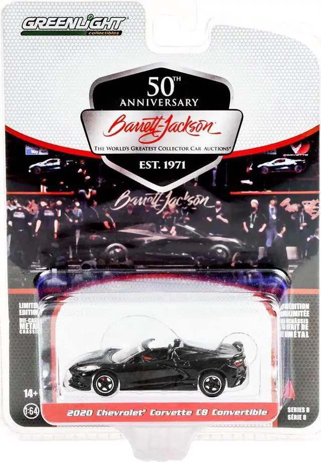 Alt view image 3 of 3 - 2020 Chevrolet Corvette C8 Stingray Convertible Black (Lot #3003) Barrett Jackson 1/64 Diecast Model Car by Greenlight