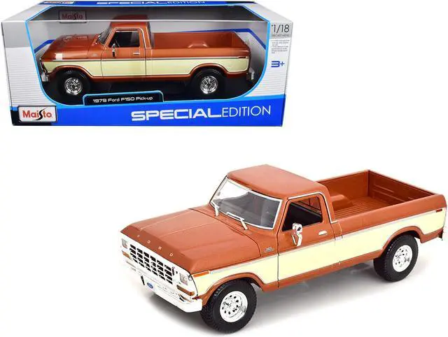 Main image of 1979 Ford F-150 Ranger Pickup Truck Brown Metallic and Cream "Special Edition" 1/18 Diecast Model Car by Maisto