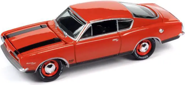 Alt view image 2 of 3 - 1969 Plymouth Barracuda Orange with Black Stripes Limited Edition to 2932 pieces 1/64 Diecast Model Car by Johnny Lightning