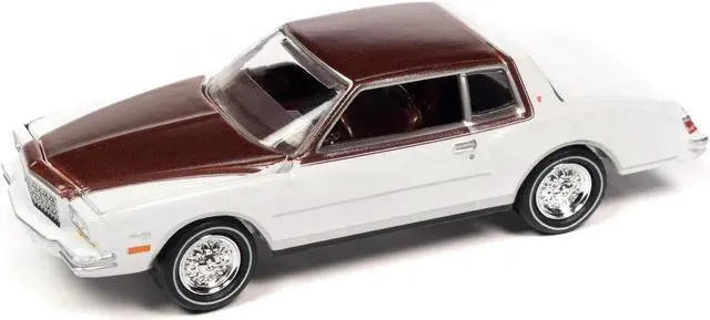 Alt view image 2 of 3 - 1980 Chevrolet Monte Carlo White & Dark Claret Brown Met Top & Hood Ltd Ed 3508 pcs 1/64 Diecast Model Car by Johnny Lightning