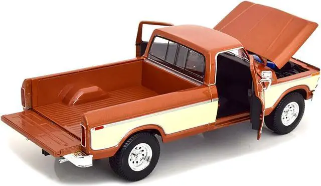 Alt view image 2 of 3 - 1979 Ford F-150 Ranger Pickup Truck Brown Metallic and Cream "Special Edition" 1/18 Diecast Model Car by Maisto