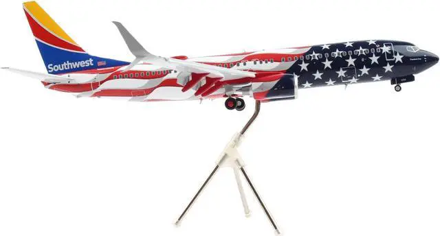 Alt view image 2 of 10 - Boeing 737-800 Commercial Aircraft with Flaps Down "Freedom One" American Flag Livery 1/200 Diecast Model Airplane by GeminiJets