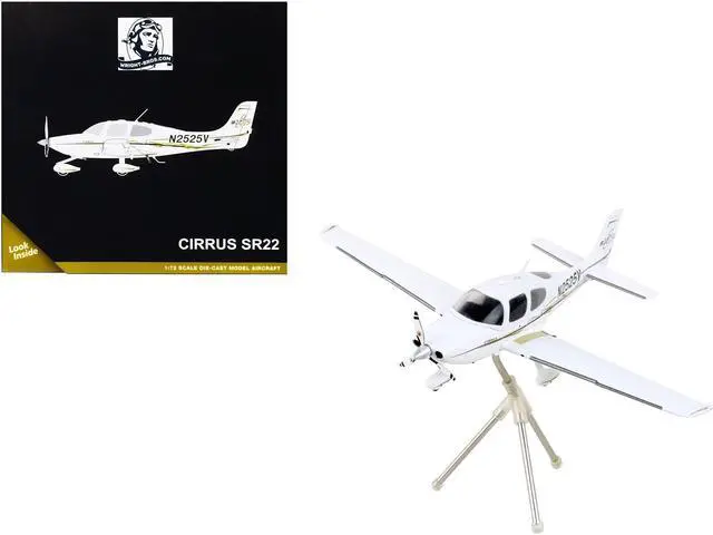 Main image of Cirrus SR22 Composite Aircraft "N2525V" White "Gemini General Aviation" Series 1/72 Diecast Model Airplane by GeminiJets