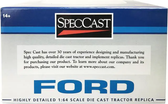 Alt view image 3 of 3 - Ford 8830 Tractor with Gray Grille Blue with White Top 1/64 Diecast Model by SpecCast