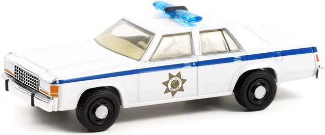 Alt view image 2 of 3 - 1983 Ford LTD Crown Victoria Police White "Terminator 2: Judgment Day" Movie "Hollywood Series" 1/64 Diecast Car by Greenlight