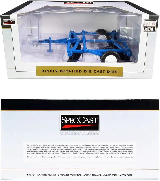 Alt view image 3 of 3 - 10 Foot Disc Harrow Blue "Classic Series" 1/16 Diecast Model by SpecCast