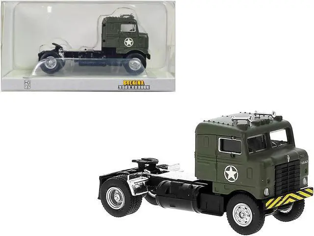 Main image of 1950 Kenworth Bullnose Truck Tractor Olive Drab "United States Air Force" 1/87 (HO) Scale Model Car by Brekina