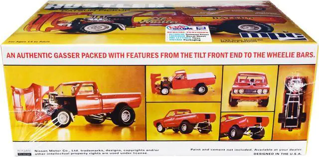 Alt view image 3 of 8 - Skill 2 Model Kit 1975 Datsun Pickup Truck "Lil Hustler" 1/25 Scale Model by MPC