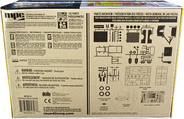 Alt view image 4 of 8 - Skill 2 Model Kit 1975 Datsun Pickup Truck "Lil Hustler" 1/25 Scale Model by MPC