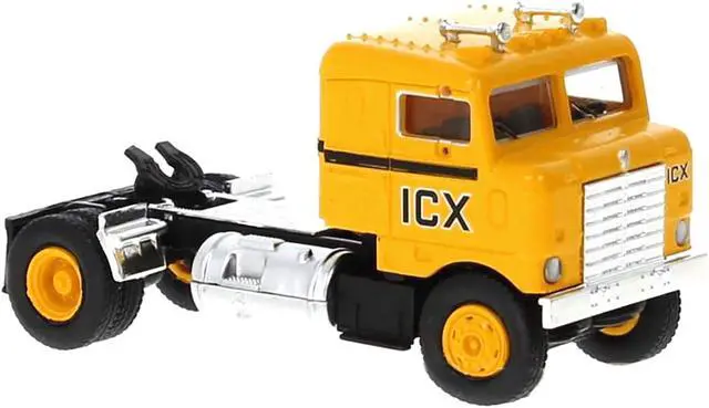 Alt view image 2 of 3 - 1950 Kenworth Bullnose Truck Tractor Yellow with Black Stripes "ICX" 1/87 (HO) Scale Model Car by Brekina