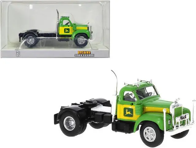 Main image of 1953 B-61 Truck Tractor Green and Yellow "John Deere" 1/87 (HO) Scale Model Car by Brekina
