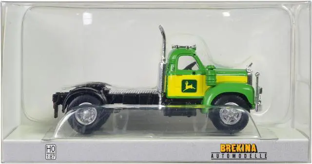 Alt view image 3 of 3 - 1953 B-61 Truck Tractor Green and Yellow "John Deere" 1/87 (HO) Scale Model Car by Brekina