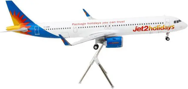 Alt view image 3 of 3 - Airbus A321neo Commercial Aircraft "Jet2Holidays" White w/Graphics "Gemini 200" 1/200 Diecast Model Airplane by GeminiJets