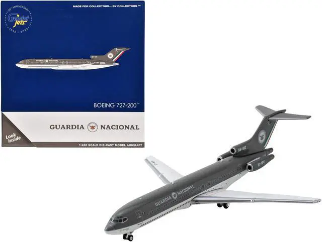 Main image of Boeing 727-200 Commercial Aircraft "Guardia Nacional - Mexico National Guard" Gray 1/400 Diecast Model Airplane by GeminiJets