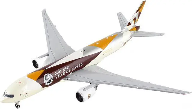 Alt view image 2 of 5 - Boeing 777F Commercial Aircraft "Etihad Cargo - Year of Zayed" White with Graphics 1/400 Diecast Model Airplane by GeminiJets