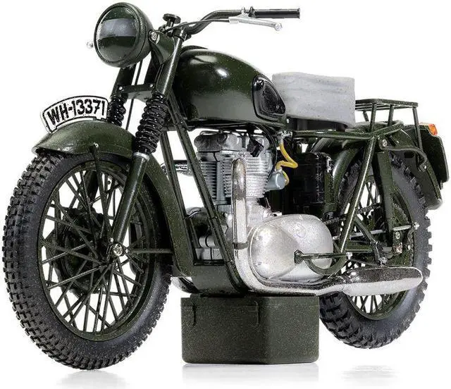 Alt view image 2 of 3 - Triumph TR6 Trophy Motorcycle Dark Green (Weathered) "The Great Escape" (1963) Movie Diecast Model by Corgi