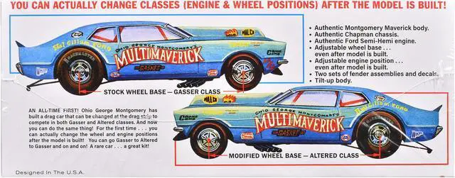 Alt view image 2 of 4 - Skill 2 Model Kit "Ohio" George Montgomery's Multi Maverick Funny Car 1/25 Scale Model by MPC