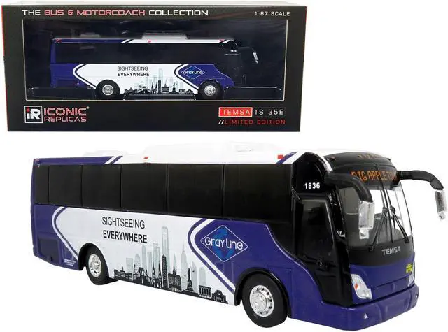 Main image of TEMSA TS 35E Bus New York City Gray Line "Sightseeing Everywhere - Big Apple Tour" 1/87 Diecast Model by Iconic Replicas