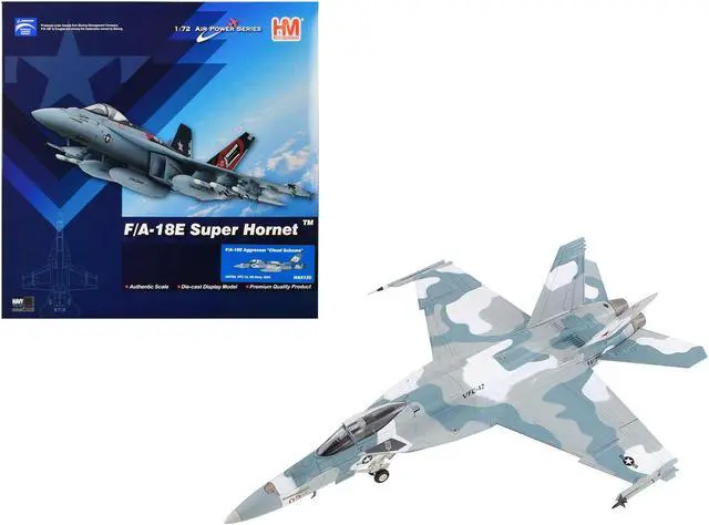 Main image of Boeing F/A-18E Super Hornet Fighter Aircraft Cloud Scheme, VFC-12 Fighting Omars 2023 US Navy 1/72 Diecast Model by Hobby Master