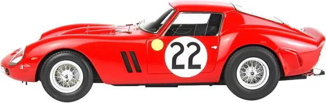 Alt view image 4 of 6 - Ferrari 250 GTO #22  Dernier -  Blaton Rosso Corsa Red 3rd Place 24H Le Mans 1962 Ltd Ed 200 pcs 1/18 Diecast Model Car by BBR
