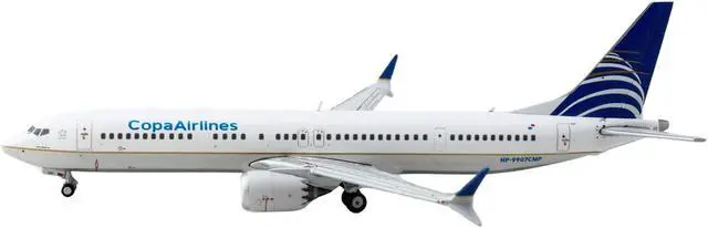 Alt view image 3 of 6 - Boeing 737 MAX 9 Commercial Aircraft "Copa Airlines" (HP-9907CMP) White with Blue 1/400 Diecast Model Airplane by GeminiJets