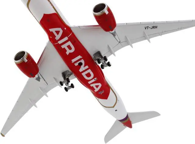 Alt view image 4 of 6 - Airbus A350-900 Commercial Aircraft "Air India" (VT-JRH) White with Tail Graphics 1/400 Diecast Model Airplane by GeminiJets