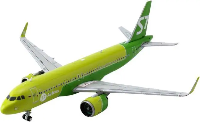 Alt view image 2 of 3 - Airbus A320neo Commercial Aircraft "S7 Airlines" (RA-73428) Green Two-Tone 1/400 Diecast Model Airplane by GeminiJets