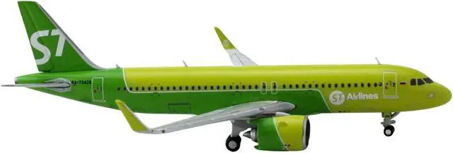 Alt view image 3 of 3 - Airbus A320neo Commercial Aircraft "S7 Airlines" (RA-73428) Green Two-Tone 1/400 Diecast Model Airplane by GeminiJets