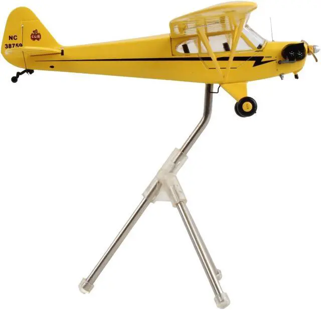 Alt view image 3 of 8 - Piper J-3 Cub Light Aircraft Yellow w/Black Stripes "Gemini General Aviation" Series 1/72 Diecast Model Airplane by GeminiJets