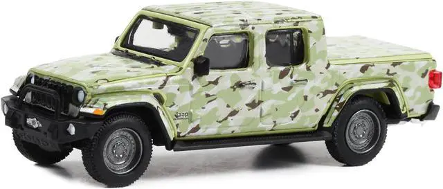 Alt view image 2 of 3 - 2022 Jeep Gladiator Pickup Truck "U.S. Army" Military-Spec Camouflage "Battalion 64" 1/64 Diecast Model Car by Greenlight